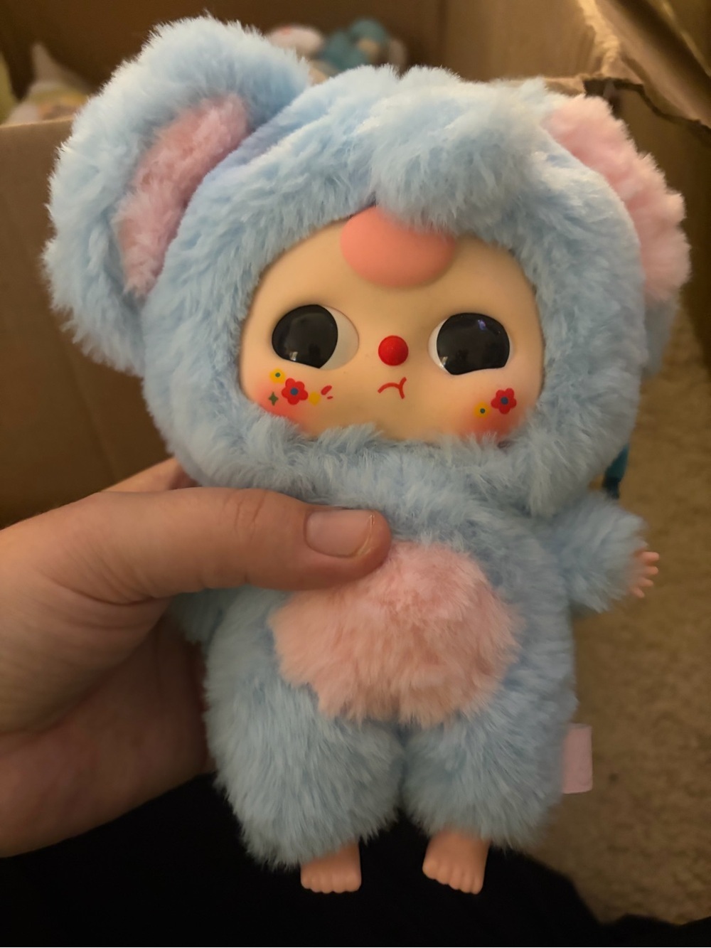 Plush Blue & Pink Baby Doll Elephant